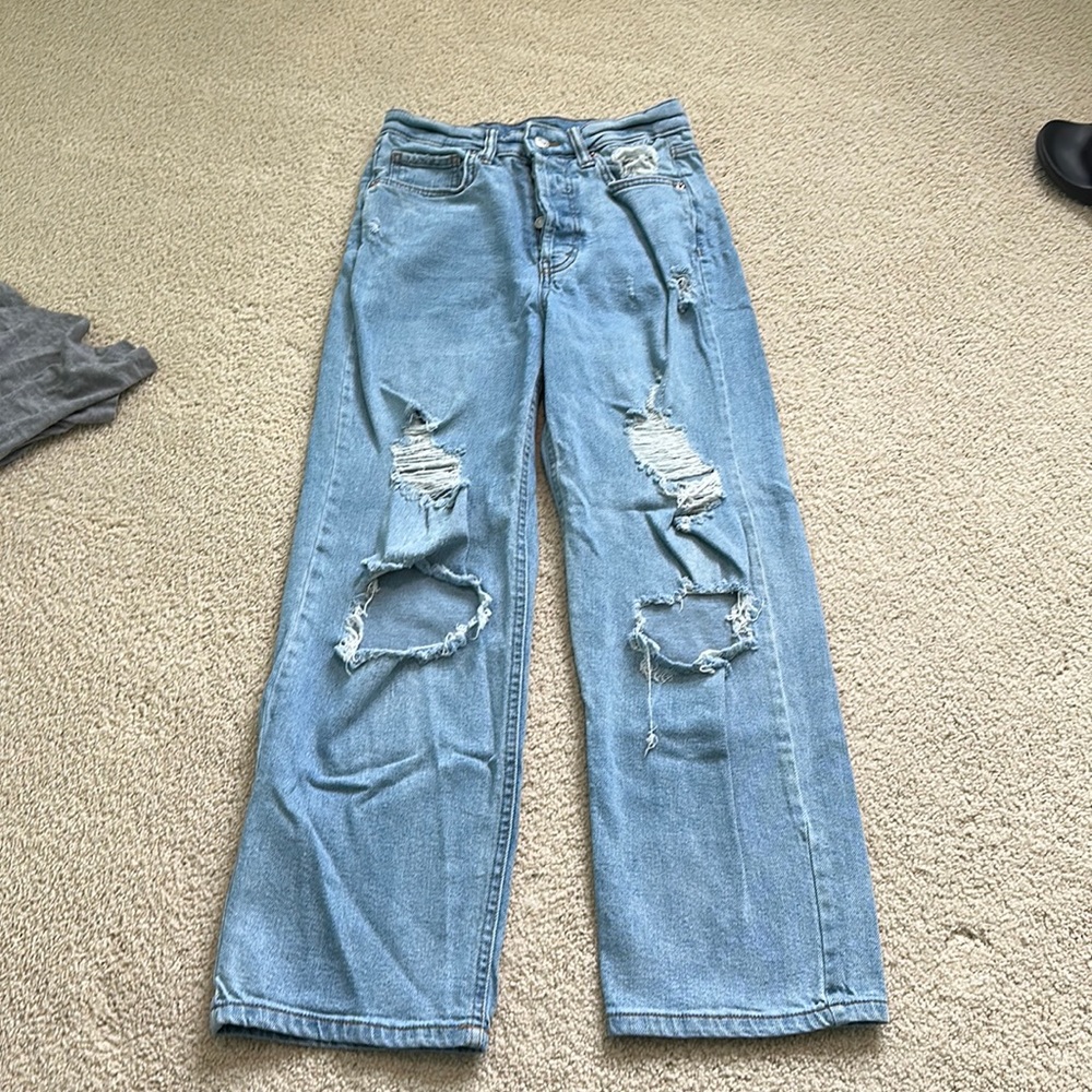 Wild fable light blue ripped jeans, wide leg